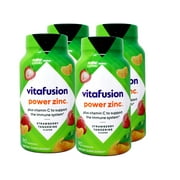 4 Pack - Vitafusion Power Zinc Gummy Vitamins, Strawberry Tangerine Flavored Immune Support, 90 Count