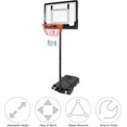 thumbnail image 2 of REDCAMP 5.2-7ft Kids Height-Adjustable Basketball Hoop, Portable Backboard System Stand with Wheels, 2 of 9