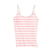 Bigersell T-Shirt Bra Discouts Built In Bra Tank Tops for Women 2024 Summer Casual Strap Camisole Plus Size Padded Workout Tops Mastectomy Bra Style F-273 Pinks XL