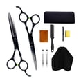thumbnail image 1 of Juego de tijeras profesionales para cortar y adelgazar el cabello con capa de salón, pinzas, tela y paño de limpieza para peluquería en el hogar Zulema Tijeras Profesionales, 1 of 8