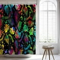 thumbnail image 4 of Tropical Shower Curtain, Colorful Leaf Shower Curtain, Tropical Leaves Butterfly Shower Curtain Set Waterproof Bath Curtain Bathroom Decor with 12 Hooks, 72x72 inches, 4 of 6