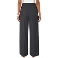 thumbnail image 4 of Endives Linen Pants For Women Wide Leg Pants High Waist Tie Up Solid Color Vacation Pant With Pockets Dark Gray, 4 of 7