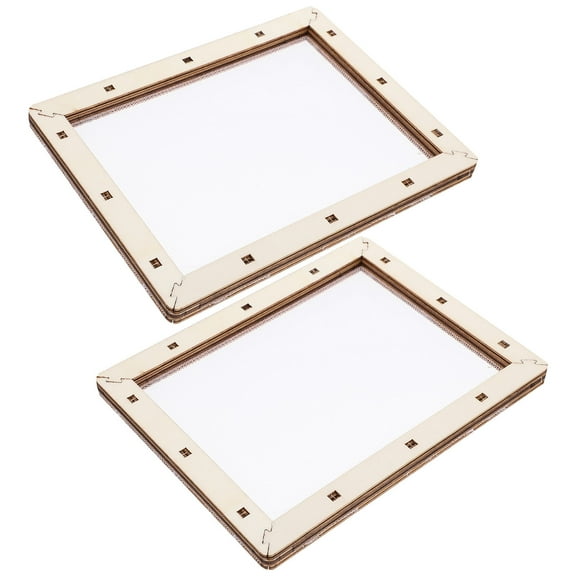 NIYANGLE Paper Making Screens 2Pcs Diy Design Transparent Wooden Metal For Diy Activities