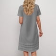 thumbnail image 3 of Robes d'Été Plissées pour Femmes Décontractées en Coton et Lin Robe Midi Tnuic Élégante à Manches Courtes Robe T-Shirt, 3 of 6