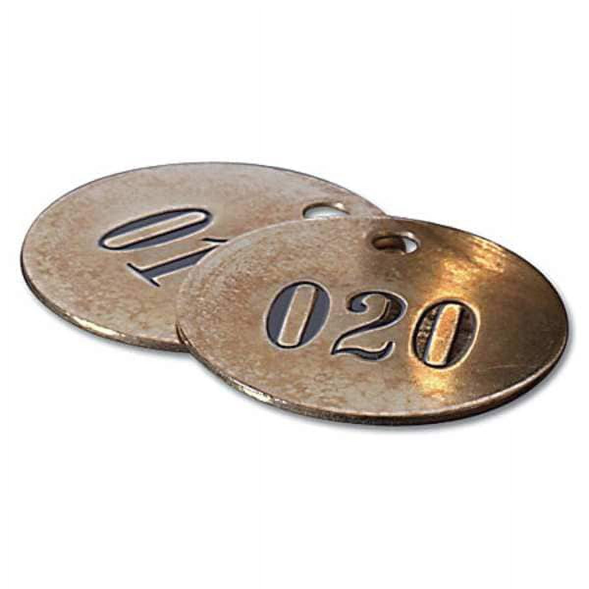 C.H. Hanson Numbered Tag,Brass,1in H,1in W,Brwn,PK25 40005