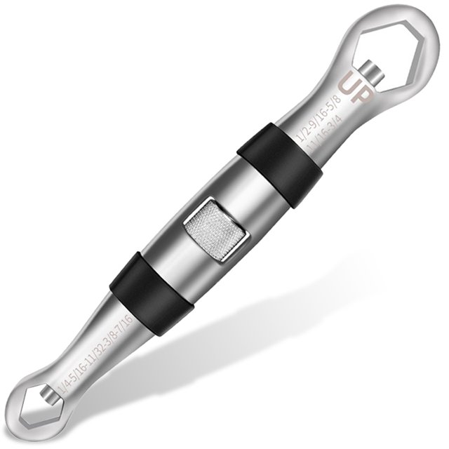 Muyoka Llave de trinquete 7-19 mm Llave ajustable Llave de trinquete métrica e imperial 23 en 1 Llave ajustable de acero Herramientas manuales de reparación portátiles para automóvil Bicicleta Motocic Muyoka Hogar