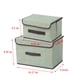 thumbnail image 3 of Cajas de almacenamiento plegables de 2 con tapas - cajas de tela grandes y pequeñas para juguetes, ropa y organización de armarios, caqui/gris/verde, 3 of 7