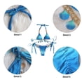 thumbnail image 3 of Trajes de baño de bikini sexy para mujer, traje de baño de bikini de triángulo con parte inferior de cristal, traje de baño halter, 3 of 5