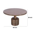 thumbnail image 5 of 48 Inch Dining Table, Round Top, Pedestal Base, Rich Brown Wood, 5 of 5