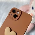 thumbnail image 2 of Cute 3D Love Heart Phone Case for iPhone 13 6.1 inch with Anti-Fall Lens Cameras Cover Protection Slim Dustproof Protective Cover Aesthetic Design for Women Girls, Brown, 2 of 6