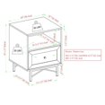 thumbnail image 5 of Gwen Table de Chevet Moderne 20 Pouces avec 1 Tiroir en Noyer Foncé/blanc Peuplier, 5 of 5