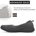 thumbnail image 3 of LEDINEY Women's Flats Slip-on Shoes Comfortable Walking Shoes Flats for Women Dressy Ballet Shoes (US 6, Gray), 3 of 8