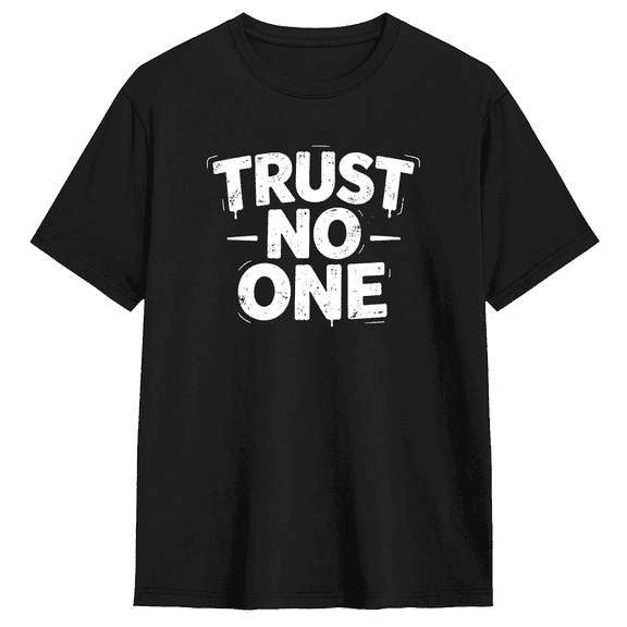 Trust No One Retro Graphic Tee For Men And Women, Witty Fun Cotton Short Sleeves T-Shirt