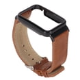 thumbnail image 2 of PU Leather Watch Band With Black Stainless Steel Case For Mi Band 7 Pro, Waterproof Replacement Watch Wristband Quick Release Watch Band Protector Cover, 2 of 8