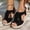Black, variant on Caywon Womens Round Toe Fringe Wedge Sandals, Open Toe Thick Sole Summer Footwear, Adjustable Buckle Casual Shoes, Sandalias Con Flecos Para Mujer