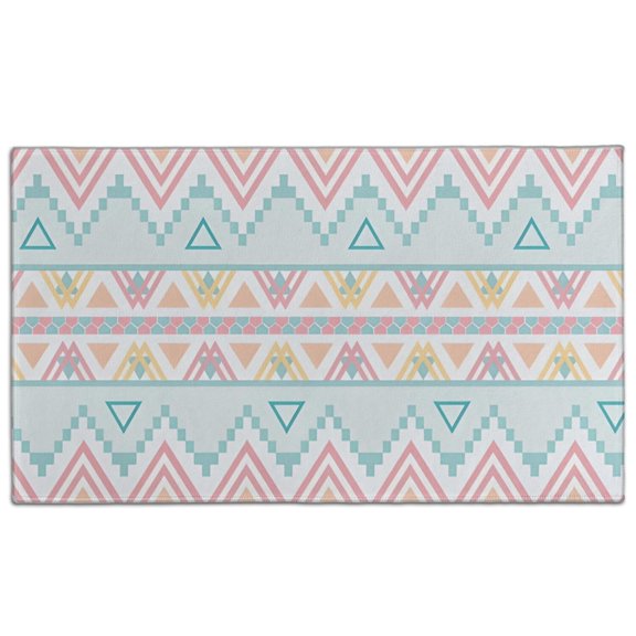 Pastel Geometric Pattern Door Rugs,Washable Non Slip Door Mats Indoor,Decorative Door Mats,Entry Mat Indoor for Entrance,Bedroom,Kitchen,Bathroom,17"x30"