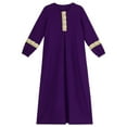 thumbnail image 5 of TiaoBug Kids Girls Long Sleeve Prayer Muslim Islamic Dress Church Abaya Praise Dance Robe Purple 6, 5 of 7