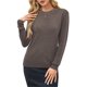 thumbnail image 3 of Suéteres Clásicos de Lana para Mujer, Cuello Redondo, Estilo Casual, Ideales para Otoño Marrón XS, 3 of 9
