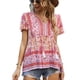 thumbnail image 2 of Blusa con estampado floral y cuello en V, blusa con estampado floral para mujer, blusa con cuello en V y estampado floral para mujer, blusa con cuello en V de verano, rendimiento finamente ajustado, 2 of 6