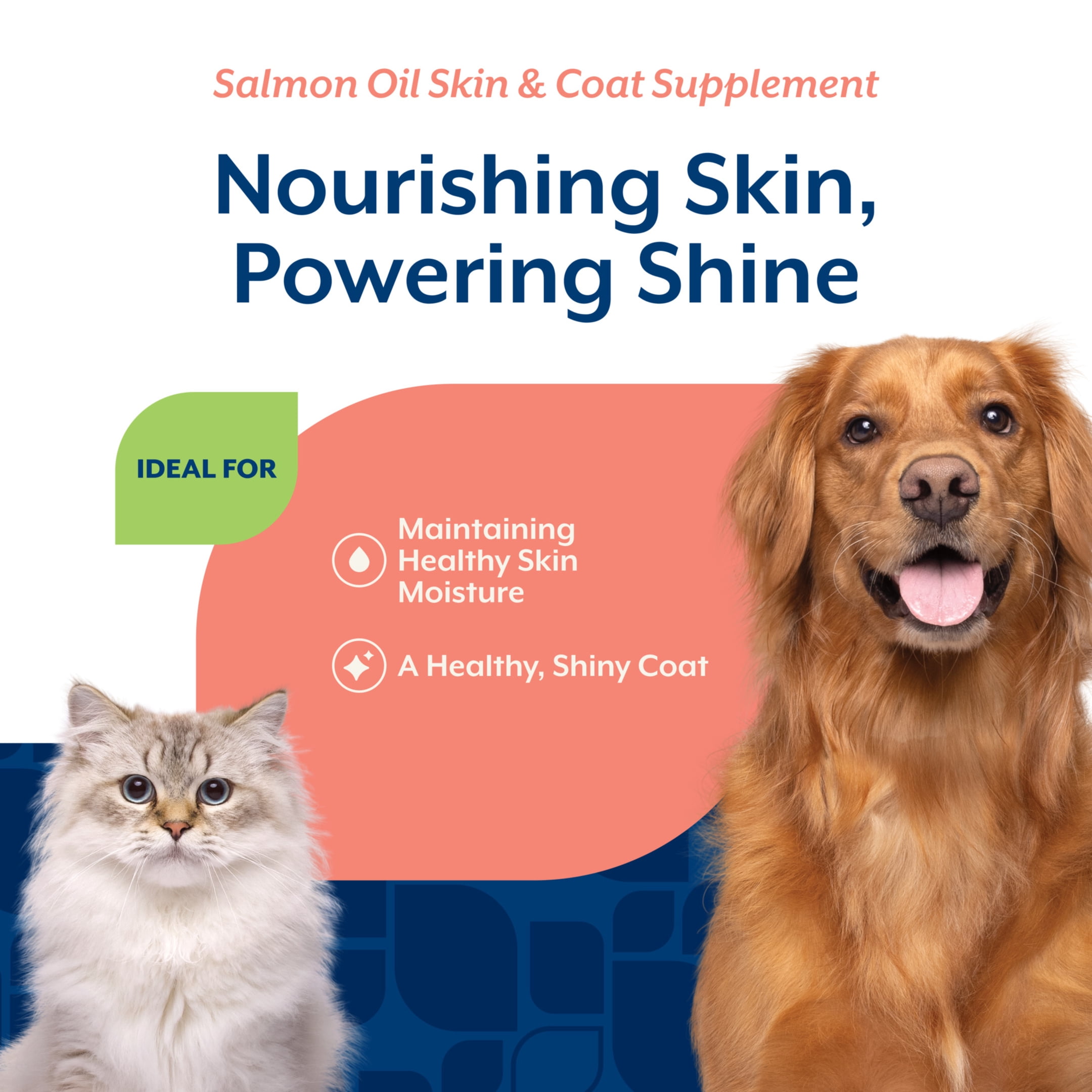 NaturVet Salmon Oil Skin & Coat Supplement for Dogs and Cats, Savory Salmon Flavor, 8.75 fl oz