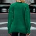 thumbnail image 4 of Guieoi Womens Sweaters 2025 Womens Sweaters Clearance Casual Color Lapel Dough Twists Long Sleeve Loose Pullover-Neck Sweater Green Black*Friday/Cyber*Monday Clearance, 4 of 8
