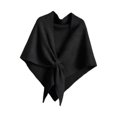 thumbnail image 3 of Chal envolvente para mujer, regalo de uso diario, suave, con bucle, bufanda triangular de punto Negro, 3 of 8