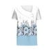thumbnail image 4 of Camisetas de Manga Corta para las Mujeres Impresas Primavera Verano Botón de la Camiseta Casual, Camisetas de Mujer Casual, 4 of 4
