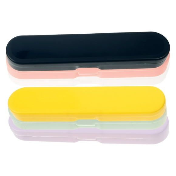 Caja de cubiertos portátil de 6 piezas, estuche de almacenamiento de vajilla de viaje, estuche de plástico para termómetro digital, estuche para guardar agujas, estuche para lápices para el hogar