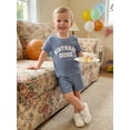 thumbnail image 6 of BemeyourBBs Toddler Baby Boys Birthday Outfits 1 2 3 4 Years Old Birthday Summer Clothes Birthday Dude Letter Embroidery Short Sleeves T-Shirt and Elastic Waist Pockets Shorts Set, 6 of 9