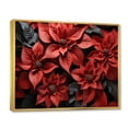 thumbnail image 2 of Designart "Poinsettias Vibrant landscape" Floral Floater Framed Wall Art Living Room, 2 of 7
