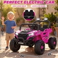 thumbnail image 2 of Ktaxon 12V Kids Electric Ride On Car w/ Parent Remote Control, Bluetooth, Lights, 3 Speeds, Powered Wheel Ride On Toy for Boys & Girls Ages 2-6, Rose Red, 2 of 9