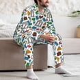 thumbnail image 7 of Honeii Art Of Livings Pattern Mens Pajamas Set,2pcs Men's Lounge Long Sleeve Sleep Shirt and Pajama Bottoms Sleepwear Set,Mens Pjs Sets-X-Large, 7 of 7