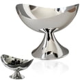 thumbnail image 2 of Metal Fruit Tray Crescent Moon Shaped Pedestal Bowl Decorative Storage Plate Centerpiece for Kitchen Countertop Entryway Table Key and Snack Organizer,Silver(L), 2 of 6
