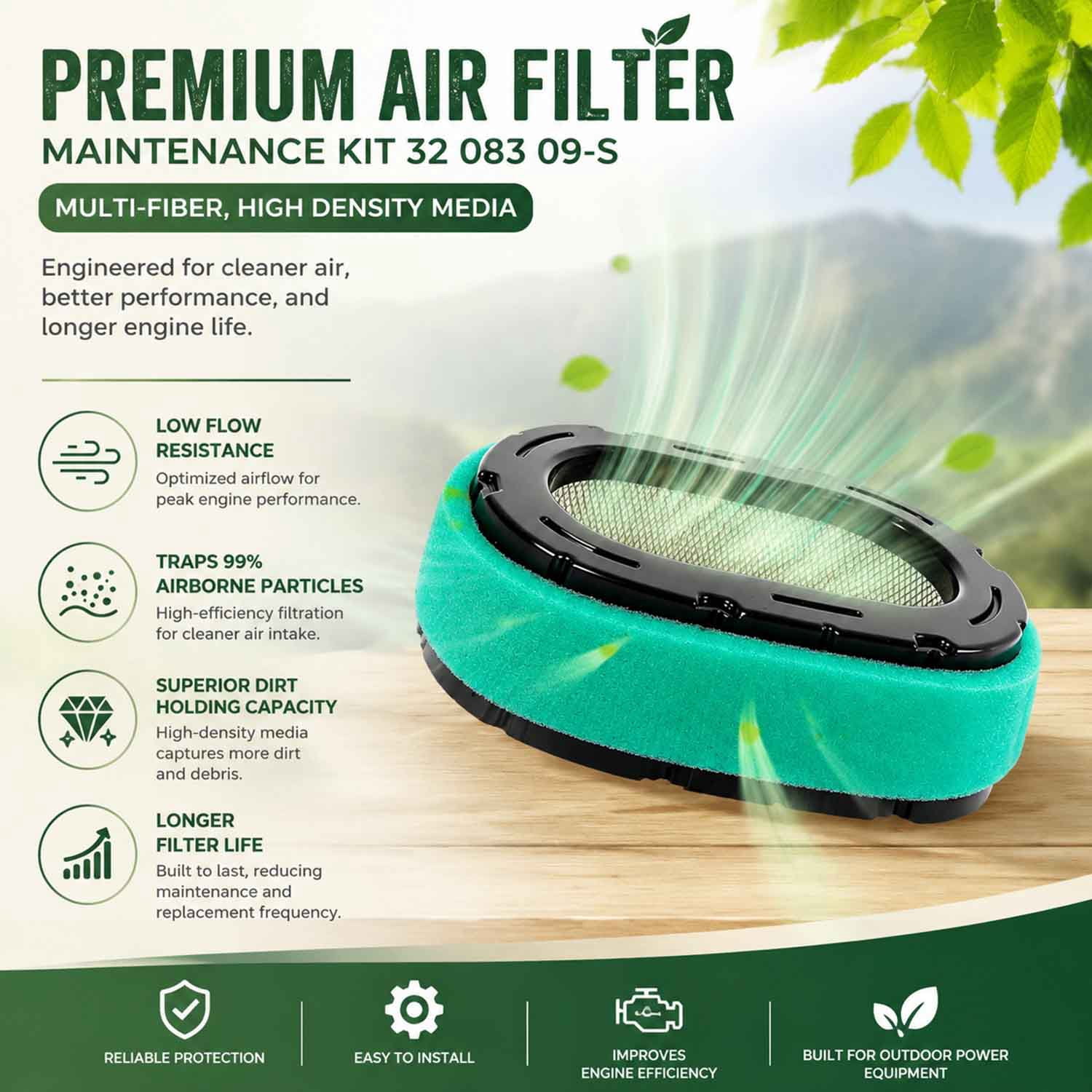 7000 Maintenance Kit 32 083 09-S Air Filter for Kohler 32 883 09-S1 KT715 KT725 KT730 KT735 KT740 KT745 19HP-26HP Engine Lawn Mower