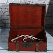 Dioche Vintage Wooden Storage Box, Vintage Wooden Desktop Storage Boxes Decorative Treasure Jewelry Chest, Decorative Treasure Jewelry Chest For Home Books Jewelry