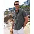 thumbnail image 6 of COOFANDY Men's Linen Shirts Short Sleeve Casual Shirt Button Down Shirt for Men Beach Summer Wedding Shirt, 6 of 8