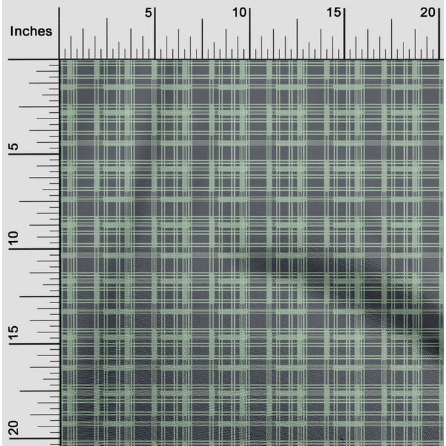 oneOone Georgette Viscose Fabric Check Kasuri Decor Fabric Printed BTY 42 Inch Wide