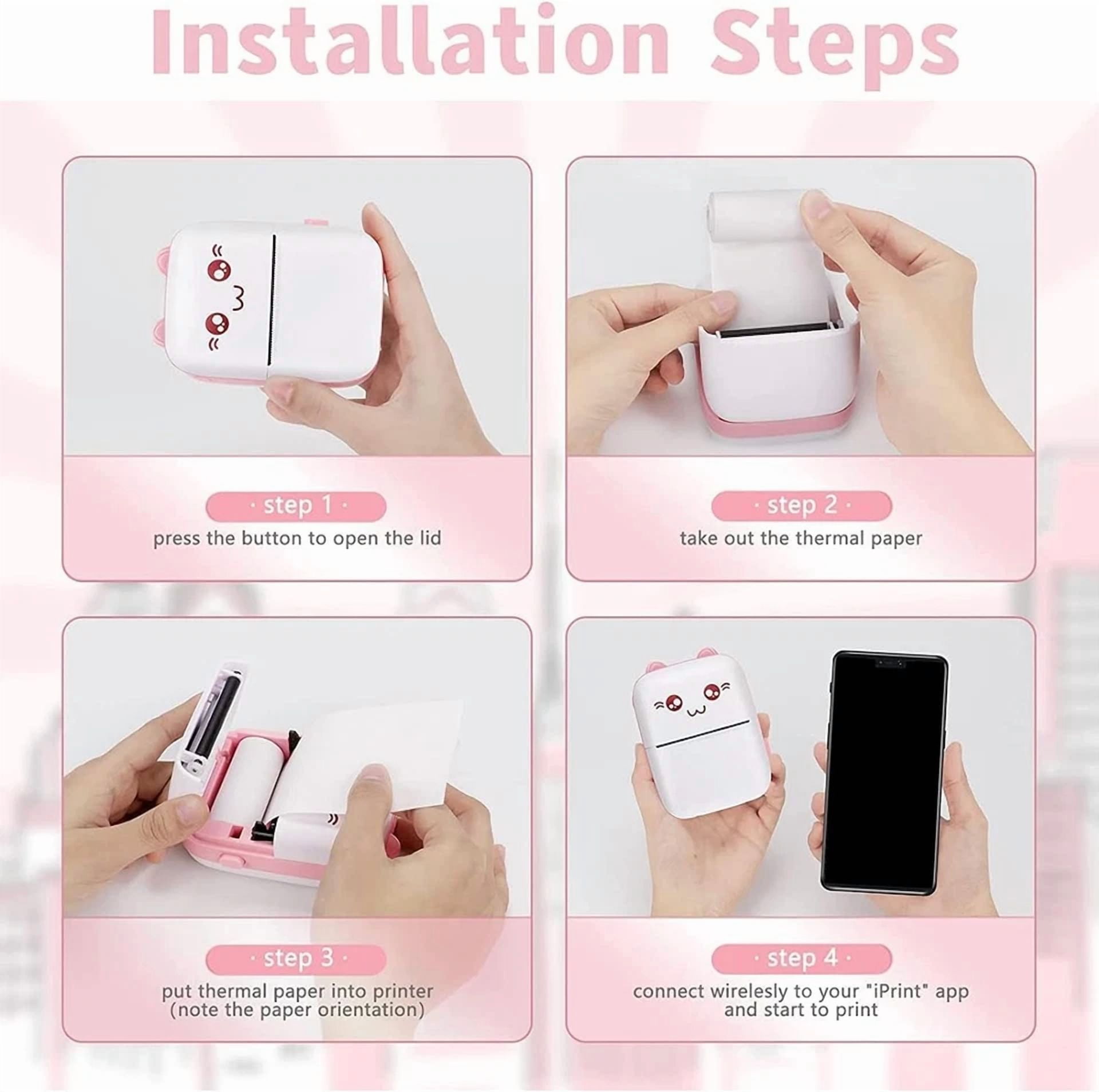 BUTTERFLY- Portable Mini Thermal Pocket Photo Printer Wireless Bluetooth Note Printing