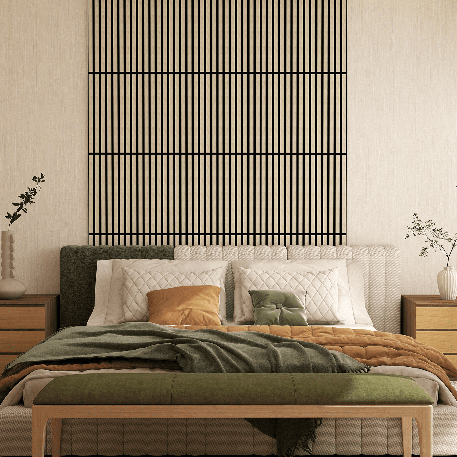 Upick Foldable Acoustic Wall Panels, 4 Pack 94.5" x 12.6" MDF Slat Wood Panels for Wall, Sound Absorbing Wall Panels for Interior Wall Decor, Oak