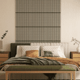 thumbnail image 3 of Upick Foldable Acoustic Wall Panels, 4 Pack 94.5" x 12.6" MDF Slat Wood Panels for Wall, Sound Absorbing Wall Panels for Interior Wall Decor, Oak, 3 of 7