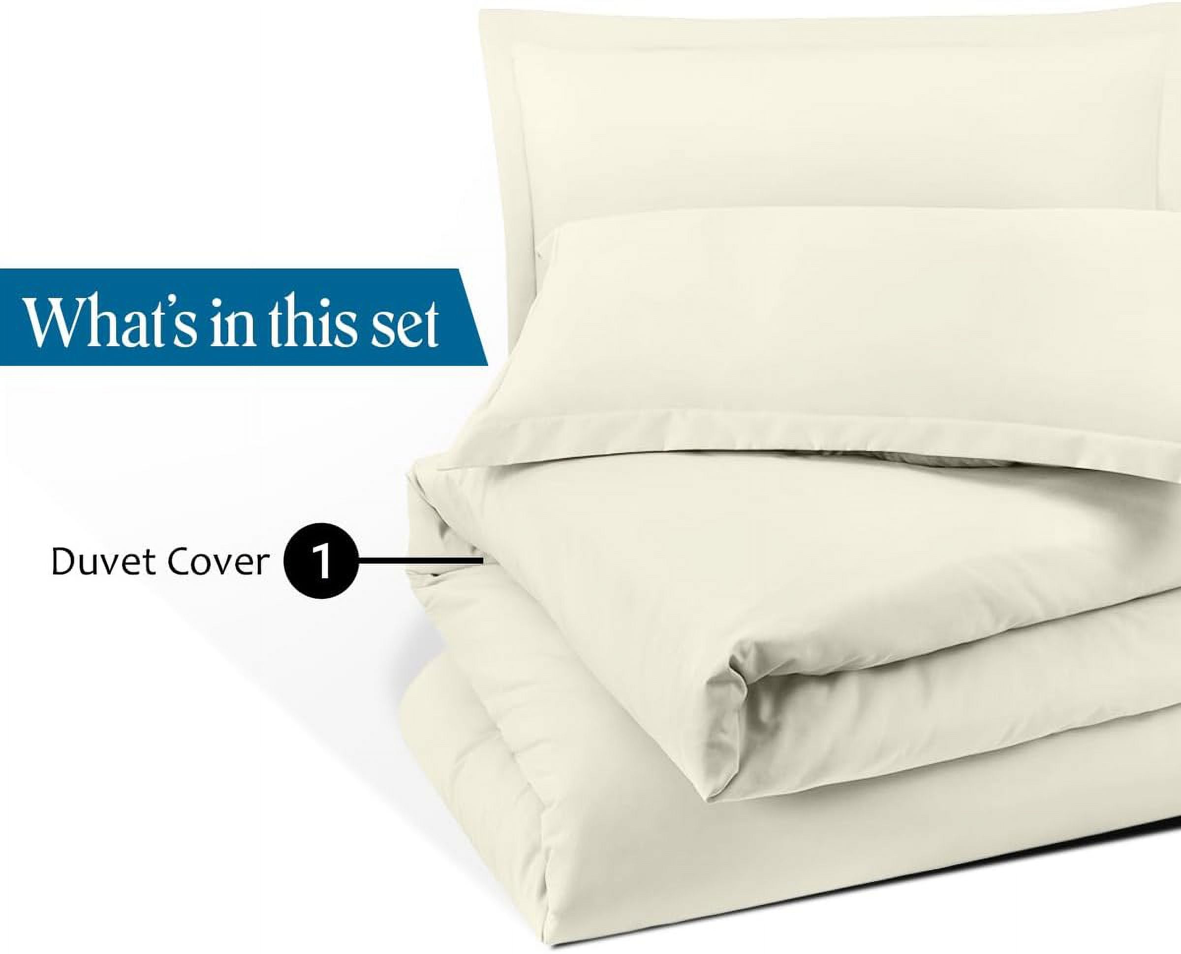 VEGAS HOTEL COLLECTION Classic Egyptian Cotton 1-Piece Duvet Cover { Zippered Closure } 1000 Thread Count- Fabulous Solid Looking Color Beige - Full Size