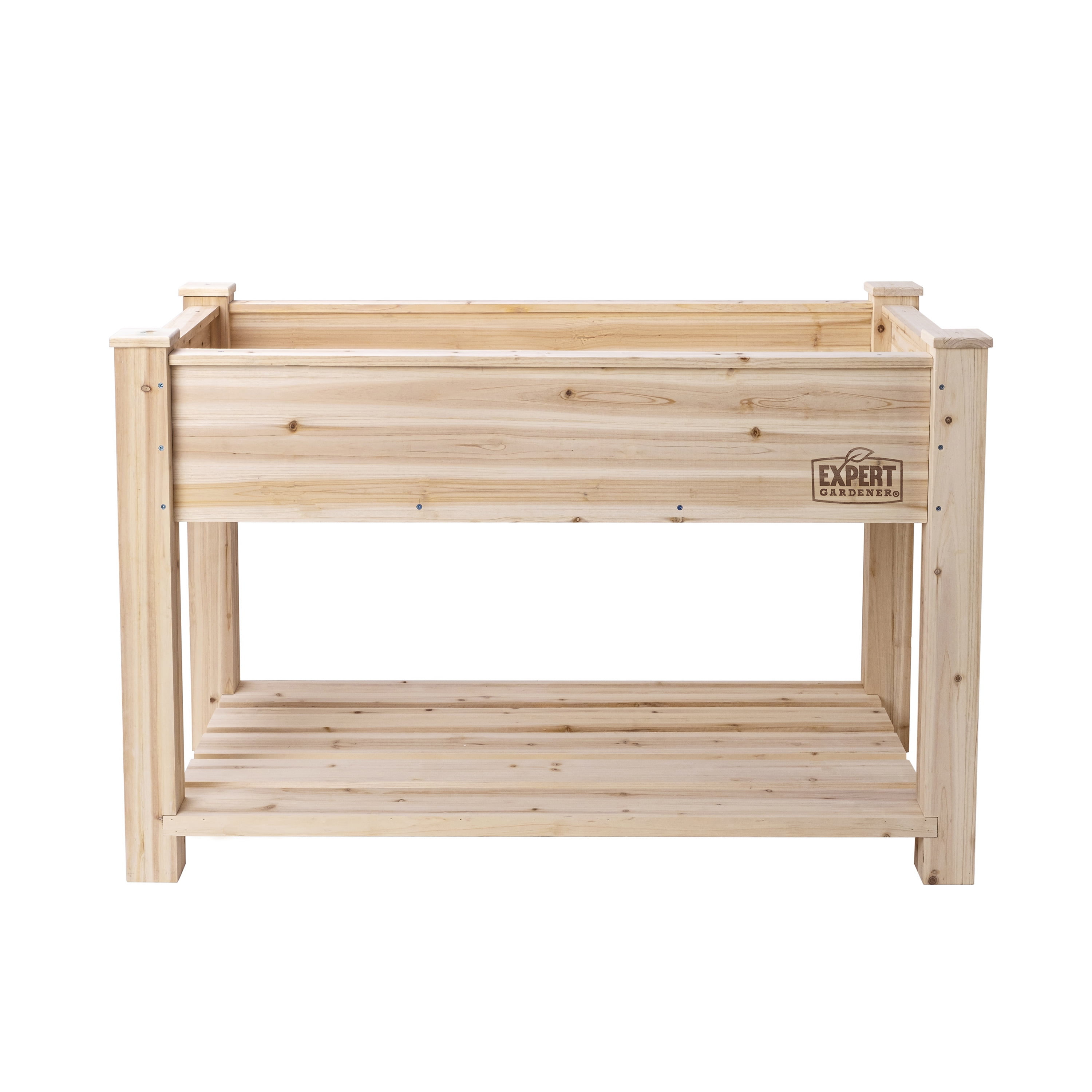 Expert Gardener Natural Wood Raised Garden Bed 4ft L x 2ft W x 31 in H for Outdoor Use
