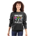 thumbnail image 3 of Smurf the Halls Christmas Presents Sweatshirt for Men or Women Brisco Brands S, 3 of 6