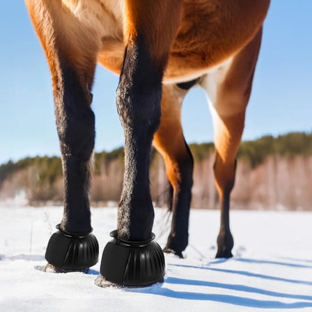 Horse Bell Boots, Shock-Absorbing Rubber Equine Boots with Anti-Slip Design for Training & Competition, Hoof Protection Horse Care Boots