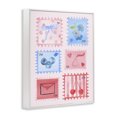 thumbnail image 3 of Stupell Industries Adorable Stamps Pink Collage White Framed Giclee Art design by Nina Jacobs, 14 x 11, 3 of 8