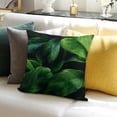 thumbnail image 3 of BCIIG Green Plant Leaves Pillow Covers Short Plush Home Decor 12x12in, 3 of 5