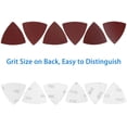 thumbnail image 4 of SATC 60Pcs Triangle Sanding Pads for Oscillating Multi-Tool Hook Loop Sandpaper Discs, 4 of 8