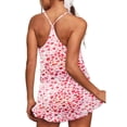 thumbnail image 4 of Jamicy Vêtements de Maison pour Femmes Ensemble Mode Saint-Valentin Pyjamas Décontractés Imprimé Colorblock Ourlet à Volants Ensemble de Vêtements de Nuit pour Femmes Pyjamas à Bretelles, 4 of 5