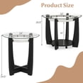 thumbnail image 2 of Costway Tempered Glass Coffee Table Set of 3, 2-Tier Coffee Table & 2 Round End Tables Transparent & Black, 2 of 10