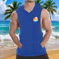 thumbnail image 2 of Taqqpue Men's Workout Hooded Tank Tops Summer Solid Color Sleeveless Hoodies Casual Hawaiian Palm Tree Print T-Shirts Hawaii Beach Vacation, 2 of 7